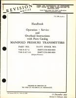 Operation, Service, & Overhaul Inst w/ Parts Catalog for Manifold Pressure Transmitters