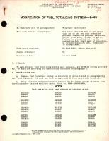 Modification of Fuel Totalizing System- B-45 