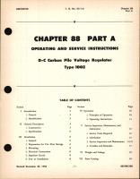 Operating and Service Instructions for D-C Carbon Pile Voltage Regulator, Type 1002, Ch 88 Part A