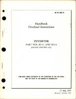 Overhaul Instructions for Inverter - Parts SE-5-1 and SE-5-2
