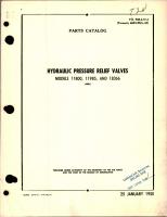 Parts Catalog for Hydraulic Pressure Relief Valves - Models 11800, 11985, and 18366 