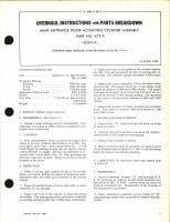 Overhaul Instructions with Parts Breakdown for Main Entrance Door Actuating Cylinder Assembly Part No. 672-0