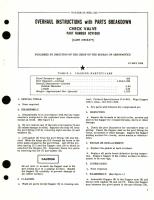 Overhaul Instructions with Parts Breakdown for Check Valve Part No. 8CV1000 