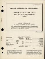 Overhaul Instructions with Parts for Four Way Selector Valve - Parts 13210 