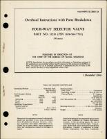 Overhaul Instructions with Parts for Four Way Selector Valve - Parts 13210 