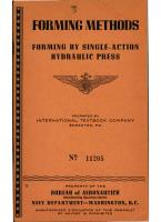 Forming Methods - Single-Action Hydraulic Press - Bureau of Aeronautics