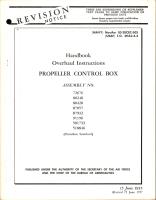 Revision to Overhaul Instructions for Propeller Control Box