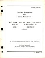 Overhaul Instructions with Parts Breakdown for Aircraft Direct Current Motors - Part 36702 and 36702-2 