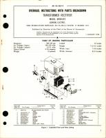Overhaul Instructions with Parts Breakdown for Transformer Rectifier - Model 6RS915F3 