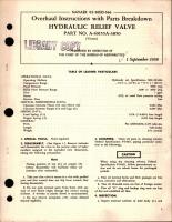 Overhaul Instructions with Parts Breakdown for Hydraulic Relief Valve - Part A-40155A-3850