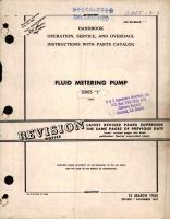 Operation, Service, and Overhaul Instructions with Parts Catalog for Model No. J, Fluid Metering Pump 