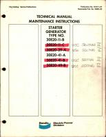 Maintenance Instructions for Starter Generator - Type 30E20-11-B 