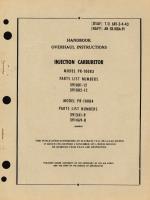 Overhaul Instructions for Injection Carburetor Model PR 100B3, Parts List No. 391081-12, 291082-12 Model PR-100B4  Parts List No. 391341-9, 391469-8  