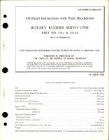 Overhaul Instructions with Parts Breakdown for Rotary Rudder Servo Unit - Part 476-2 & 476-2A