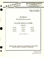 Overhaul Instructions for Water Regulators Models 101796, 104384, 169478, 169479, 169953, 169954, 190255, 222552, 229300