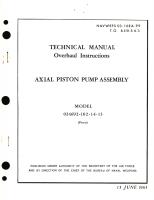 Overhaul Instructions for Axial Piston Pump Assembly Model 024692-102-14-13