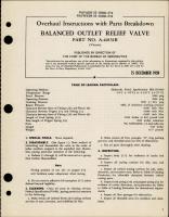 Overhaul Instructions with Parts Breakdown for Balanced Outlet Relief Valve - Part A-40151B 