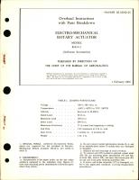 Overhaul Instruments with Parts Breakdown for Electro-Mechanical Rotary Actuator Model RA12-2