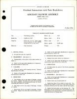 Overhaul Instructions with Parts Breakdown for Aircraft Blower Assembly - Part 1152