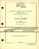 Operation, Service, & Overhaul Instructions with Parts Catalog for Fuel Pumps Types AC, BF, and R