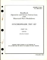 Operation, Service Instructions with Illustrated Parts Breakdown for Synchrophaser Test Set - Part GS4150 