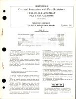 Overhaul Instructions with Parts Breakdown for Fuel Filter Assembly - Part 52-1980-001