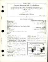 Overhaul Instructions with Parts Breakdown for Solenoid Actuated Poppet Shut Off Valve - Part 110325