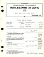 Overhaul Instructions with Parts Breakdown for Nose Landing Gear Actuating Cylinder - 663230