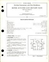 Overhaul Instructions with Parts for Motor Actuated Gate Shut Off Valve - Part WE484-1D