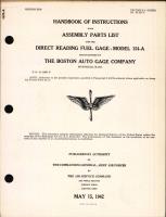 Handbook of Instructions with Assembly Parts List for Direct Reading Fuel Gage Model 154-A