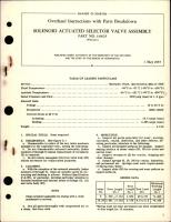 Overhaul Instructions with Parts Breakdown for Solenoid Actuated Selector Valve Assembly - Part 110625 