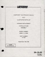 Maintenance Manual with Parts List for Variable Displacement Hydraulic Pump Assembly - Model AS66411-L-S666 - Part 314195