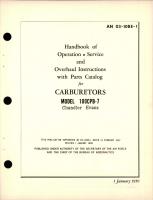 Operation, Service, Overhaul Instructions with Parts Catalog for Carburetors - Model 100CPB-7 