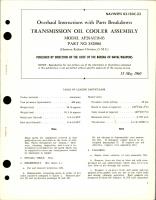Overhaul Instructions with Parts Breakdown for Transmission Oil Cooler Assembly - Model AP28AU18-03 - Part 8528061