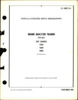 Non-Illustrated Parts Breakdown for Engine Analyzer Trainer Type MG-1 PN 15300, 15600, 15800