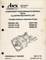 Maintenance Manual w Parts List for Variable Delivery Hydraulic Pump - Parts 65066-05 and 65066-06