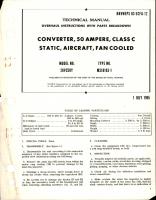 Overhaul Instructions with Parts Breakdown for Fan Cooled Static Converter - Class C - 50 Ampere