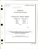 Overhaul Instructions for Constant Speed Drive - Models LD6-3, LD6-9, and LD6-10 - Parts 209500, 209700, and 209755 