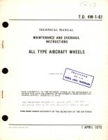 Maintenance and Overhaul Instructions for All Type Aircraft Wheels