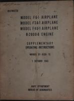 Supplementary Operating Instructions for Model FG-1, F3A-1, F4U-1 Airplane with R-2800-8 Engine