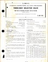 Overhaul Instructions with Parts Breakdown for Three-Way Selector Valve 