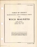 Table of Credit - Maintenance & Overhaul for Wico Magneto