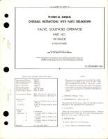 Overhaul Instructions with Parts for Solenoid Operated Valve - Part HP 846100