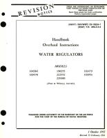 Overhaul Instructions for Water Regulators Models 104384, 169478, 190255, 222552, 229300, 169479, 169953