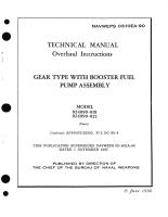 Overhaul Instructions for Gear Type With Booster Fuel Pump Assembly Model 024090, 024090-019, 024090-021