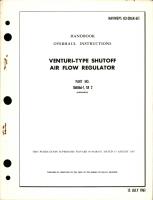 Overhaul Instructions for Venturi-Type Shutoff Air Flow Regulator - Part 106066-1, SR 2 