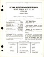 Overhaul Instructions with Parts Breakdown for Type AP-3 Pressure Reducing Valve - P21063-8100