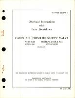 Overhaul Instructions with Parts Breakdown for Cabin Air Pressure Safety Valve - Part 103124-530