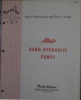 Service Instructions with Parts Catalog for Altair Hydraulic Pumps