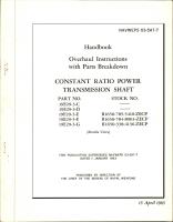 Overhaul Instructions with Parts Breakdown for Constant Ratio Power Transmission Shaft 